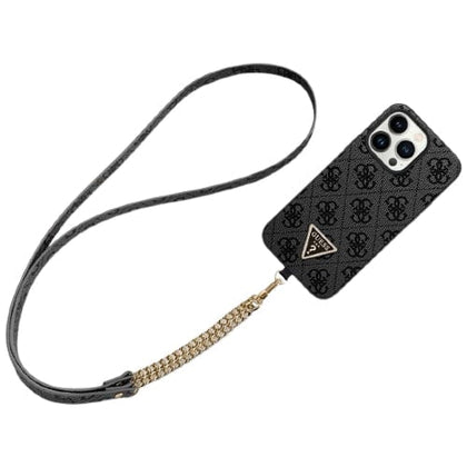 BuyMobile Australia Original Accessories Black GUESS Diamond Cross Body Case for iPhone 15 Pro Max