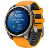 Garmin Smart Watch Garmin Fenix 8 47mm AMOLED Sapphire Titanium with Spark Orange/Graphite Silicone Band