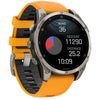 Garmin Smart Watch Garmin Fenix 8 47mm AMOLED Sapphire Titanium with Spark Orange/Graphite Silicone Band