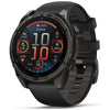 Garmin Smart Watch Garmin Fenix 8 47mm AMOLED Sapphire Carbon Grey DLC Titanium with Black/Pebble Grey Silicone Band