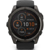 Garmin Smart Watch Garmin Fenix 8 51mm Solar Sapphire Carbon Grey DLC Titanium with Black/Pebble Grey Silicone Band