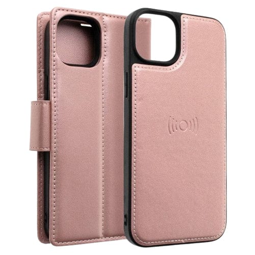 Hanman Original Accessories Pink Hanman 2 in 1 Detachable Magnetic Flip Leather Wallet Case for iPhone 15