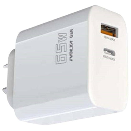 iVolta Original Accessories White iVolta 65W DUAL PORT Fast Wall Charger (Type C PD 3.0 + USB A QC)