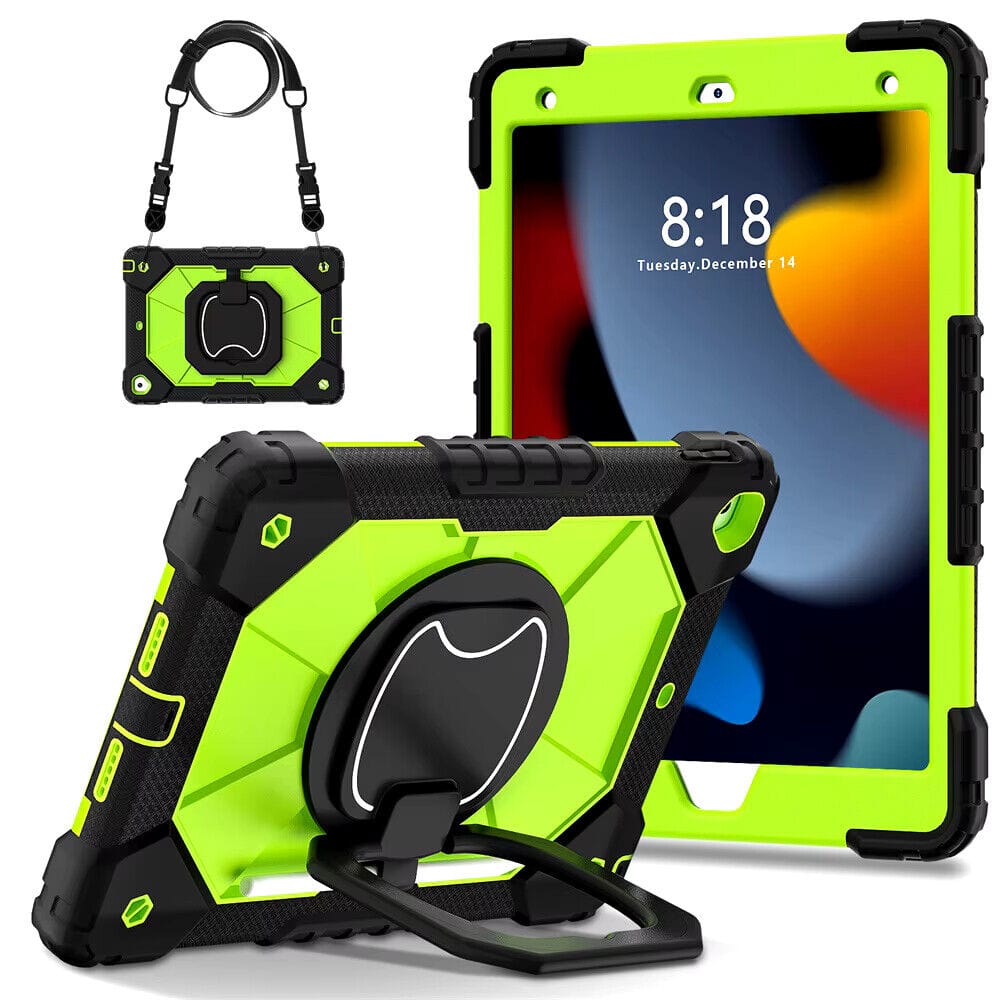 Techieexpert Generic Accessories For iPad 6th Gen 9.7" Case Kids Heavy Duty Shockproof Cover - Green - Black