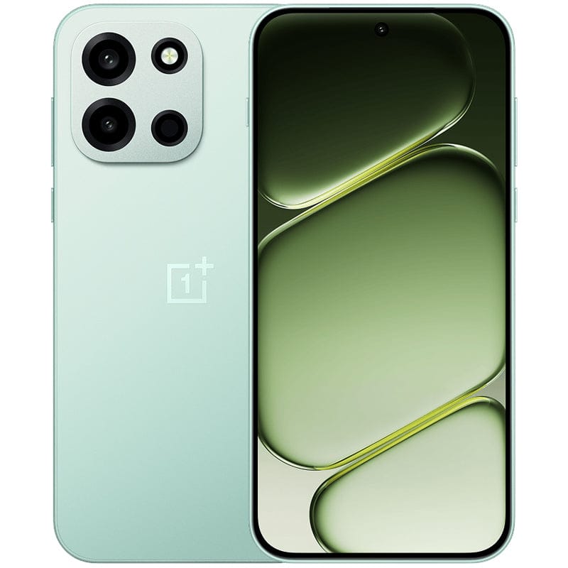 OnePlus Nord 6 smartphone with sleek premium design, edge-to-edge AMOLED display, dual rear camera setup, slim metallic frame, and modern Android interface showcased on a clean background for online product listing.
