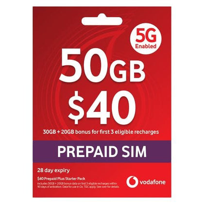 Vodafone SIM Starter Kit VODAFONE $40 SIM STARTER PACK