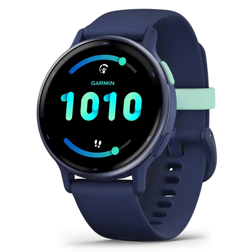Garmin Smart Watch Metallic Navy Aluminum Bezel with Navy Case and Silicone Band Garmin Vivoactive 5 GPS Smartwatch