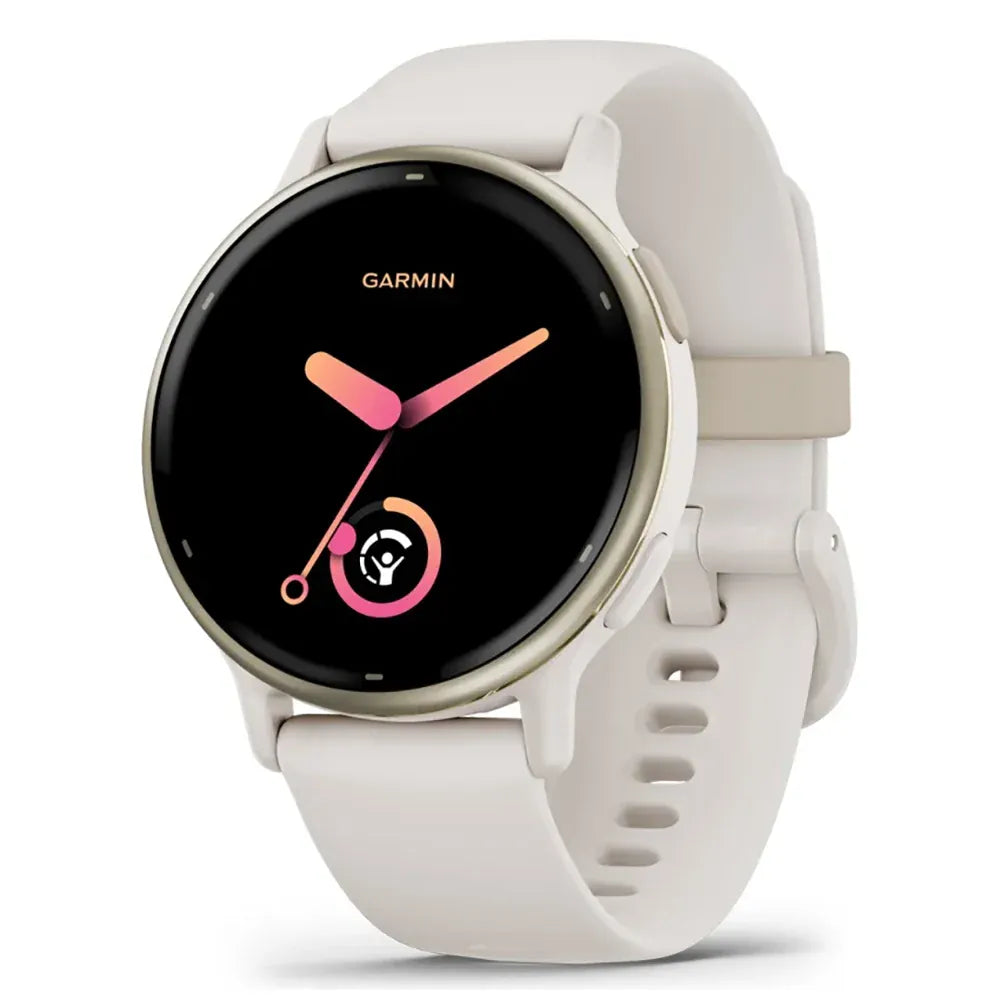 Garmin Smart Watch Cream Gold Aluminum Bezel with Ivory Case and Silicone Band Garmin Vivoactive 5 GPS Smartwatch