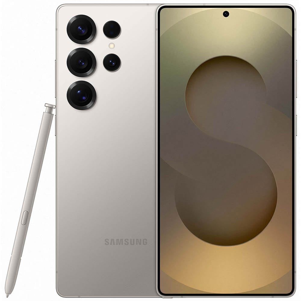 Samsung Galaxy S25 Ultra (S938B) Dual SIM 5G smartphone in Titanium Gray featuring 12GB RAM, 256GB storage, a premium titanium design, advanced AI-powered quad-camera system, immersive Dynamic AMOLED display, and flagship-level performance for productivity and photography.