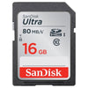 SanDisk Original Accessories Black SanDisk 16GB Ultra SDHC SD Card Class 10 UHS-I Memory Card
