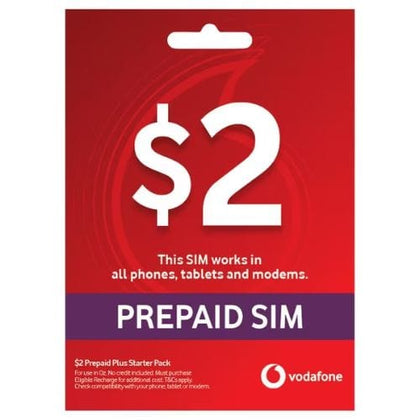 Vodafone SIM Starter Kit Vodafone $2 Prepaid SIM