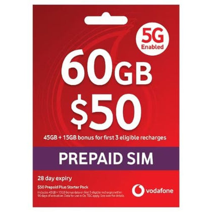 Vodafone SIM Starter Kit Vodafone $50 Prepaid SIM