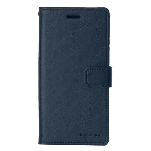 Blue Moon Generic Accessories Navy Blue Moon TPU Book Case for iPhone 14 Pro