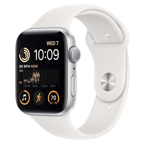 Apple Smart Watch White Apple Watch SE 2022, GPS 44mm Silver Aluminium Case with M/L Sport Band